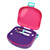 Bento Lunch Box ABS Separate Compartments with Buckle Handle Leakage Proof Air Hole Heat Resistant Bento Box with Spoon Fork Pink