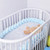 4.92ft Baby Braided Crib Bumper Long Baby Nursery Cushion Knot Soft Snake Pillow (Blue)