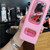 Straw Water Bottle with Marker 700ml Large Capacity Double Layer Water Jug for Home Gym School Pink