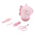 Nail Clippers Kit Cartoon Shape Stainless Steel Baby Nail Trimmer with Tweezers Nail File Storage Box for Baby Nail CarePink