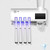 Toothbrush Holder Cleaner Wall Mounted Smart Safe UV Toothbrush Rack with Toothpaste Dispenser for Bathroom White