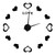 Innovative DIY Wall Clock Acrylic Mirror Surface Wall Sticker Clock for Home DecorationBlack