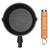 Frying Pan Cast Iron Skillet Drip Spouts Wooden Handle Stain Resistant Quick Heat Easy to Clean Cook Pan 13x4cm