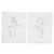 2Pcs Frameless Canvas Painting Simple Line Abstract Illustration Wall Art Picture Home Decoration