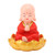 Small Monk Ornaments Cute Monk Car Interior Display Decoration Light Energy Sensing Decorations for Car Dashboard Home Red Clothes