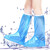 Rain Shoe Cover PVC High Waterproof Thickened Sole Anti Slip Foldable Rain Boot Shoe Cover for Men Women Outdoor Blue XXXL