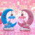 Cartoon Moon Led Night Light Resin Baby Nursery Lamp Ornaments Bedside Table Lamp Kids Gift Toy