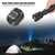 P90 Super Bright IPX4 Waterproof LED Flashlight USB Charging Zoom Tactics Torch with Power Display for Outdoor CampingBlack
