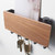 Hallway Wall Holder Wooden Punch Free Multifunctional Key Holder for Bag Hat Scarf Walnut Color