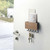 Hallway Wall Holder Wooden Punch Free Multifunctional Key Holder for Bag Hat Scarf Walnut Color