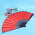 10 Inch Folding Fan Wedding Decoration Dance Gift Craft Paper Fan (Red)