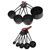 9PCS Black Stainless Steel Measuring Cups Set Coffee Spoon with Scale for Kitchen Baking Cooking Tools