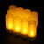 12pcs/set Rechargeable LED Flickering Flameless Candles Tealight Candles Lights with Frosted Cups Charging Base Yellow Light AC100-240V