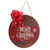 Christmas Wooden Door Hanging Sign with Rope Wooden Christmas Hanging Round Tag Door Decoration
