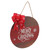 Christmas Wooden Door Hanging Sign with Rope Wooden Christmas Hanging Round Tag Door Decoration