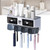 Toothbrush Shelf Punch Free Wall Mounted Mouthwash Cup Holder Toilet Storage Rack White 4 Cups