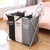 Collapsible Laundry Baskets Oxford Fabric Collapsible Design Soft Handle Easy Installation Durable Clothes Hamper 3 Compartments Black, Beige and Gray (No Cover) 38x65x58