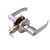 30 to 50mm 2 Industrial Door Handle Lock 3 Levers Silver Copper and Stainless Steel Privacy Door Lever Lock for Bathroom