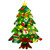 Felt Christmas Tree with LED Light String and 32Pcs Ornaments Hanging Tree Decoration for Household