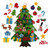 Felt Christmas Tree with LED Light String and 32Pcs Ornaments Hanging Tree Decoration for Household