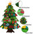 Felt Christmas Tree with LED Light String and 32Pcs Ornaments Hanging Tree Decoration for Household