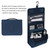 Hanging Toiletry Bag Cosmetic Bag Foldable Makeup Bag with Hook and Tote Navy Blue 24x18.5x9.5cm for Travel