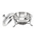 Chafing Dish Buffet Set Round Buffet Warmer with Lid Stainless Steel Fuel Heating Portable Catering Server for Wedding Banquet 24cm / 9.4in