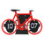Vintage Flip Desk Clock Bike Shape Retro Mechanical Battery Powered Gear Operated Timer Reminder Table Clock for Office Home Red