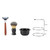 4Pcs Shaving Kit Manual Razor   Stainess Steel Stand Holder   Brush   Bowl Set