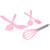 Cooking Spatula Set Silicone Baking Scraper Heat Resistant Egg Beater Kitchen Utensil(Pink )