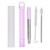 304 Stainless Steel Collapsible Straw Portable Foldable Drinking Straw Durable and Light for Coffee and DrinksLavender
