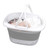 Collapsible Plastic Laundry Basket Foldable Space Saving Storage Container Organizer Basket for Laundry Large Size Gray White