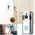 Wireless Video Doorbell 720P Visual Real-time Intercom Wi-Fi Video Bell PIR Detection Night Vision 2-Way Talk Home Security Camera with 166° Viewing Angle Smart Door Bell Supports Cloud Storage or TF Card