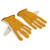 Garden Cowhide Gloves Puncture Proof Wearproof Full Finger Leather Gloves for Gardening ApricotL