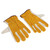Garden Cowhide Gloves Puncture Proof Wearproof Full Finger Leather Gloves for Gardening ApricotL