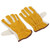 Garden Cowhide Gloves Puncture Proof Wearproof Full Finger Leather Gloves for Gardening ApricotL
