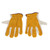 Garden Cowhide Gloves Puncture Proof Wearproof Full Finger Leather Gloves for Gardening ApricotL