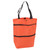 Shopping Cart Foldable Bag Large Capacity Zipper Design Oxford Cloth with Wheel for Camping Orange