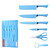 Colorful 6 Piece Knife Set Stainless Steel Practical Kitchen Knife Set with Ergonomic Handle for Cutting Blue