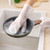Dishwashing Scrubber Gloves Non Slip Waterproof Reusable Cleaning Scrubber Gloves Wear Resistant for Kitchen Gray