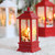 Outdoor Christmas Lantern Battery Operated Lighted Small Wind Lamp Deer / Snowman / Angel / Santa Claus Christmas Decorations Hanging Lantern Xmas Tree Pendant Novel Props Light for Party Home Porch Events Bar