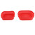 2Pcs Resuable Silicone Fryer Liner Collapsible Square Silicone Fryer Pot for Baking Cakes Bread Meat Red
