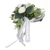 Wedding Bouquet Simulation Artificial Rose Lifelike Green Leaves Modern Elegant Rose for Wedding Church Home Decor Milky White