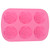 6-Cavity RosE Shaped Silicone Pudding Chocolate Cake Mold Microwave Freezer Safe Pink