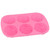6-Cavity RosE Shaped Silicone Pudding Chocolate Cake Mold Microwave Freezer Safe Pink