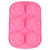 6-Cavity RosE Shaped Silicone Pudding Chocolate Cake Mold Microwave Freezer Safe Pink