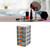 Drawer Type Desktop Storage Box Transparent Desktop Stationery Organizer with Orange Handle 5 Layer White 13.4x17x28cm