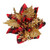 Artificial Christmas Flower 4.7in Wide Durable Silk Plastic Glitter Powder Faux Silk Flower