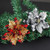 Artificial Christmas Flower 4.7in Wide Durable Silk Plastic Glitter Powder Faux Silk Flower
