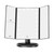 LED Vanity Mirror Three Fold USB Black with Data Cable Small Mirror Makeup Mirror for Bedroom Daily